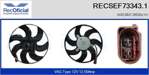 вентилатор, охлаждане на двигателя RECOFICIAL RECSEF73343.1