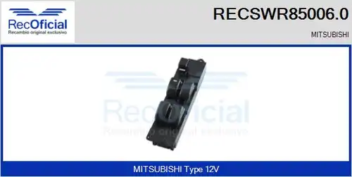 ключ(бутон), стъклоповдигане RECOFICIAL RECSWR85006.0