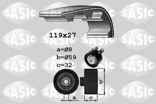 комплект ангренажен ремък SASIC 1754026