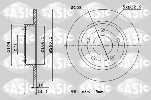 спирачен диск SASIC 2464F14J