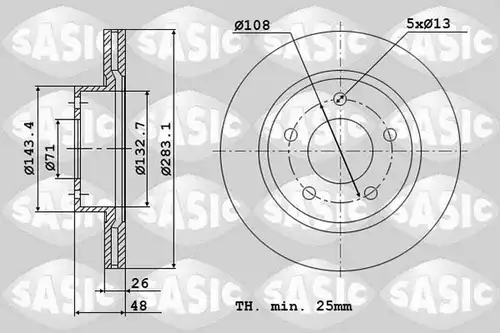 спирачен диск SASIC 2464V44J