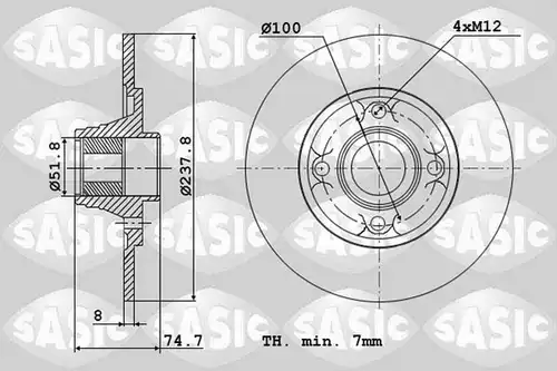 спирачен диск SASIC 4004287J