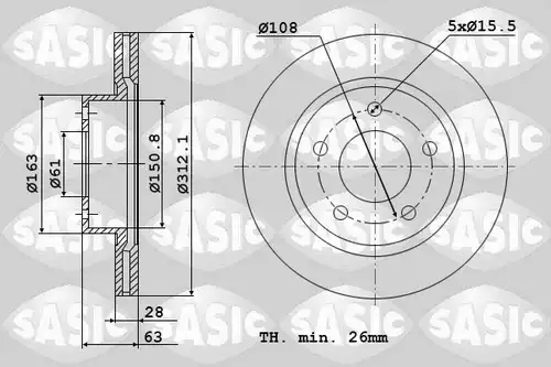 спирачен диск SASIC 6104010
