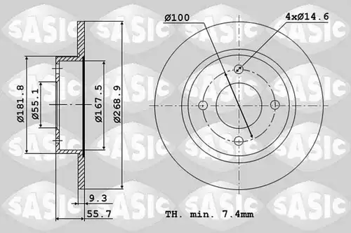 спирачен диск SASIC 6106058