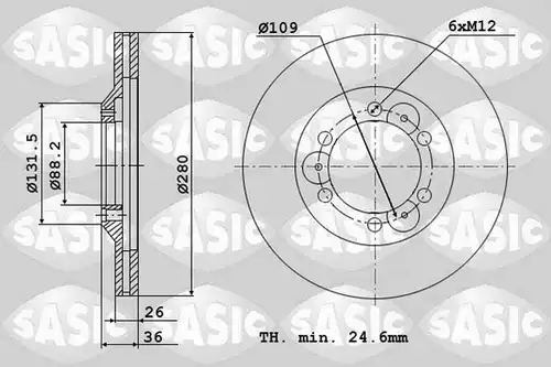спирачен диск SASIC 6106092