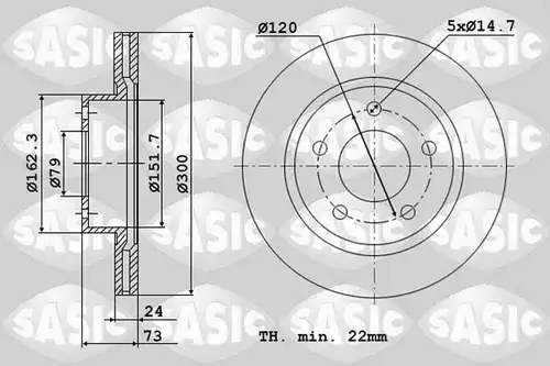 спирачен диск SASIC 6106100