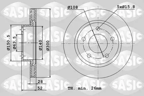 спирачен диск SASIC 6106147