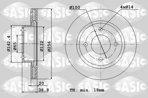 спирачен диск SASIC 9004432J