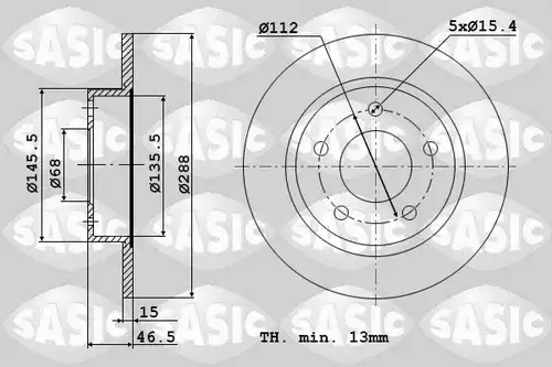 спирачен диск SASIC 9004506J