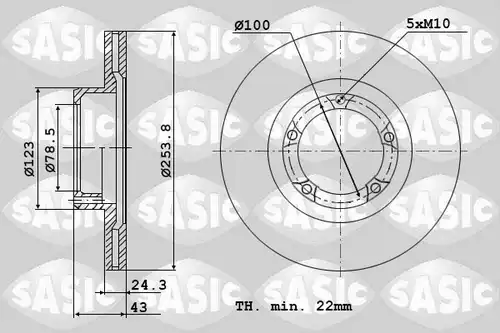 спирачен диск SASIC 9004820J