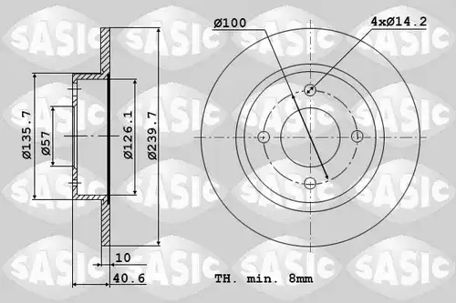 спирачен диск SASIC 9004872J