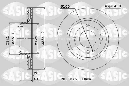 спирачен диск SASIC 9004897J
