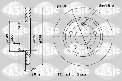 спирачен диск SASIC 9004898J