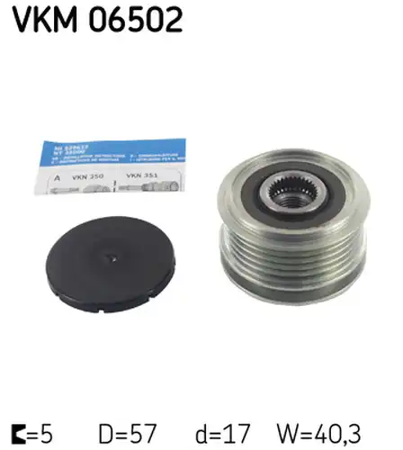 механизъм за свободен ход на генератор SKF VKM 06502