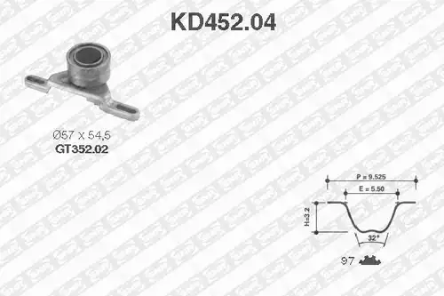 комплект ангренажен ремък SNR KD452.04