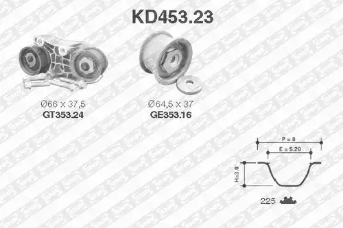 комплект ангренажен ремък SNR KD453.23