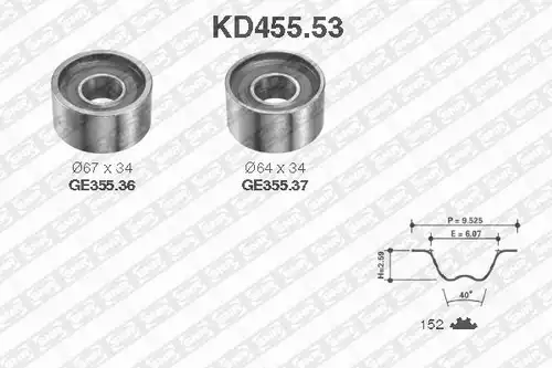 комплект ангренажен ремък SNR KD455.53