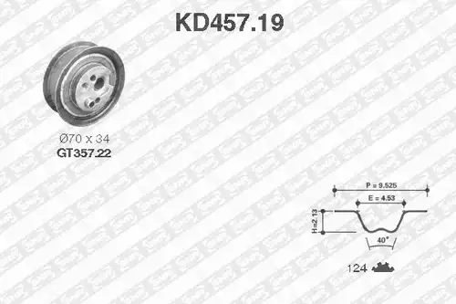 комплект ангренажен ремък SNR KD457.19