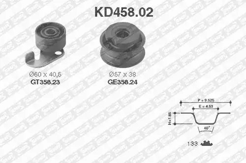 комплект ангренажен ремък SNR KD458.02