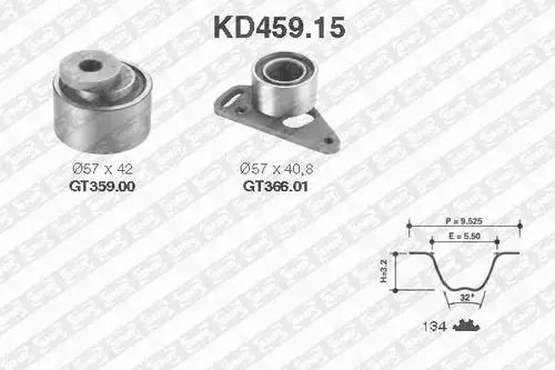 комплект ангренажен ремък SNR KD459.15