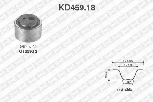 комплект ангренажен ремък SNR KD459.18