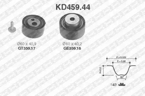 комплект ангренажен ремък SNR KD459.44