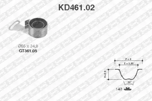 комплект ангренажен ремък SNR KD461.02