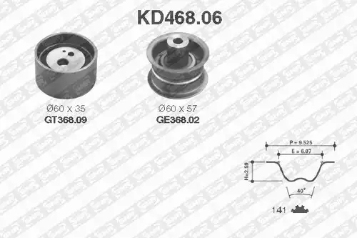 комплект ангренажен ремък SNR KD468.06