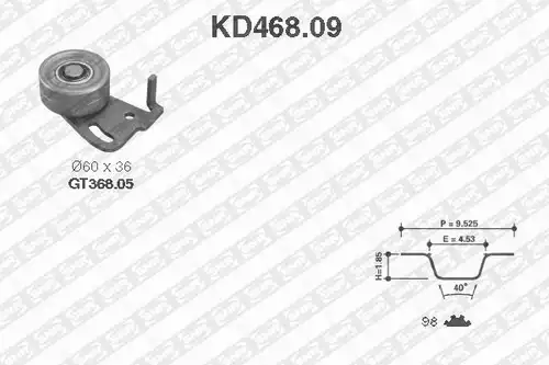 комплект ангренажен ремък SNR KD468.09