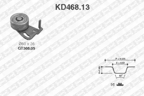 комплект ангренажен ремък SNR KD468.13