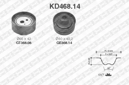 комплект ангренажен ремък SNR KD468.14