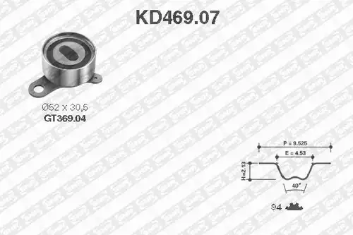 комплект ангренажен ремък SNR KD469.07