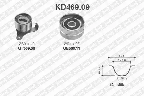 комплект ангренажен ремък SNR KD469.09