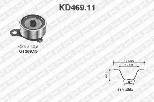 комплект ангренажен ремък SNR KD469.11