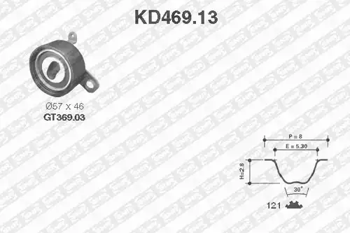 комплект ангренажен ремък SNR KD469.13
