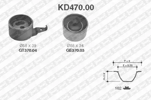 комплект ангренажен ремък SNR KD470.00