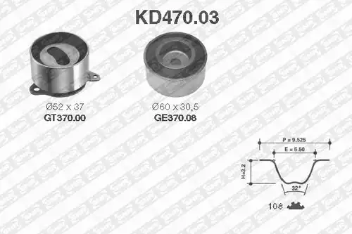 комплект ангренажен ремък SNR KD470.03