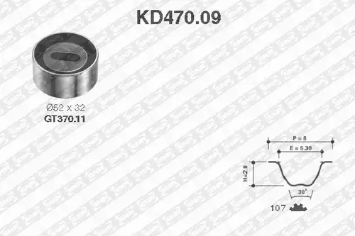 комплект ангренажен ремък SNR KD470.09