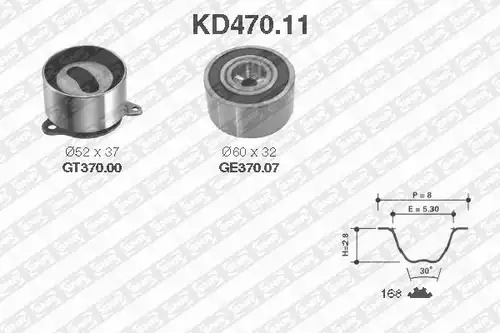 комплект ангренажен ремък SNR KD470.11