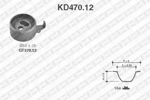 комплект ангренажен ремък SNR KD470.12