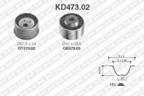 комплект ангренажен ремък SNR KD473.02