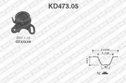 комплект ангренажен ремък SNR KD473.05