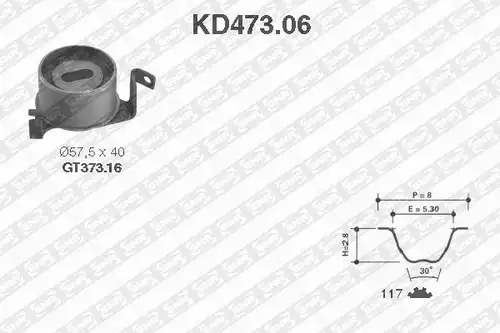 комплект ангренажен ремък SNR KD473.06