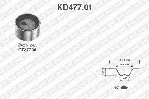 комплект ангренажен ремък SNR KD477.01