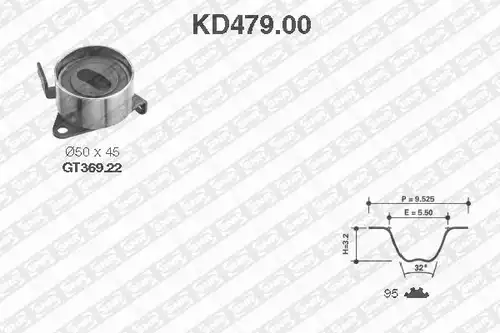 комплект ангренажен ремък SNR KD479.00