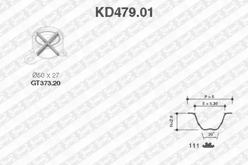 комплект ангренажен ремък SNR KD479.01
