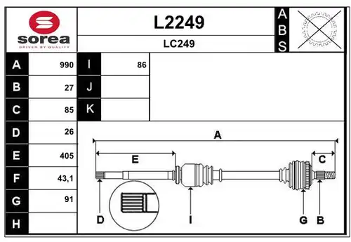 полуоска SNRA L2249