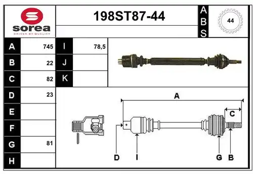 полуоска STARTCAR 198ST87-44