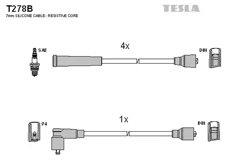 комплект запалителеи кабели TESLA T278B