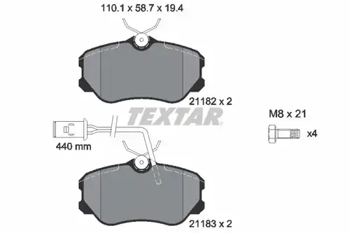 накладки TEXTAR 2118204